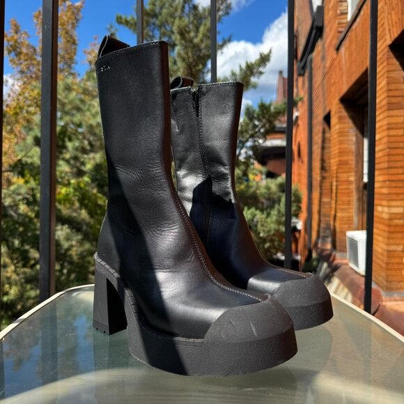 New Miista E8 Sibylle Boots Black Leather Platform US 6.5 // EUR 37 - Picture 4 of 11